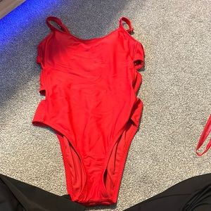 Red One Piece Swim Suit